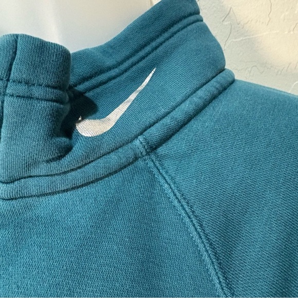 Nike Teal Just Do It Cropped Half Zip Sweatshirt - Picture 3 of 9